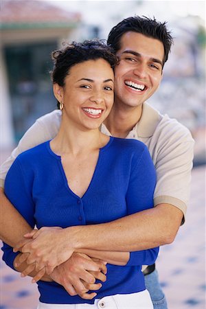 simsearch:700-00086311,k - Portrait of Couple Embracing and Smiling Outdoors Stock Photo - Rights-Managed, Code: 700-00086294