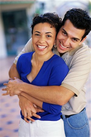 simsearch:700-00086311,k - Portrait of Couple Embracing and Smiling Outdoors Stock Photo - Rights-Managed, Code: 700-00086293