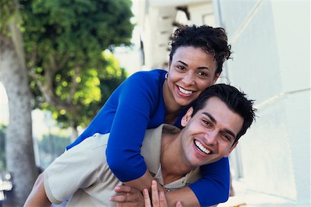 simsearch:700-00086310,k - Portrait of Couple Embracing Outdoors Stock Photo - Rights-Managed, Code: 700-00086304
