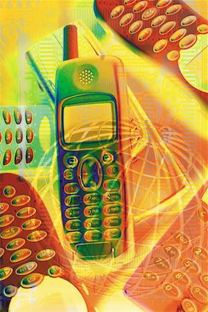 Collage of Cell Phones, Circuit Board and Wire Globe Stock Photo - Rights-Managed, Code: 700-00086487