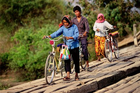 People Walking with Bikes Siem Reap, Cambodia Stock Photo - Rights-Managed, Code: 700-00086627