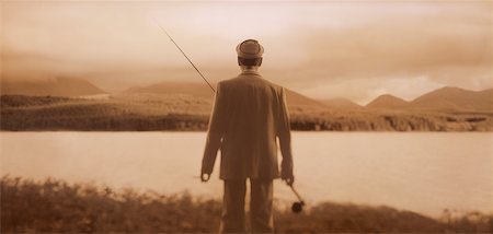 simsearch:700-00086986,k - Rear-View of Fly Fisherman Loch Garry, Scotland Stock Photo - Rights-Managed, Code: 700-00086986