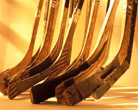 Close-Up of Old Hockey Sticks Stock Photo - Rights-Managed, Code: 700-00087016