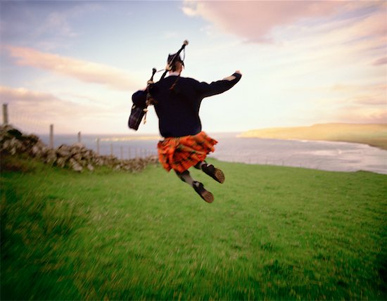 Man Jumping in Kilt Scotland Stock Photo - Premium Rights-Managed, Artist: Eric Schmidt, Image code: 700-00087026