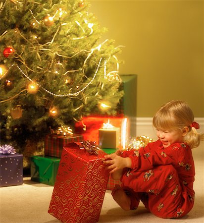 Girl with Christmas Gift Stock Photo - Rights-Managed, Code: 700-00087115