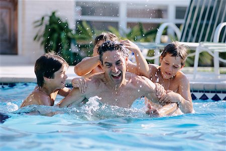 simsearch:700-00424423,k - Father in Swimming Pool with Sons Stock Photo - Rights-Managed, Code: 700-00087378