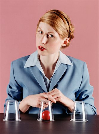 Businesswoman with Cups and Ball Stock Photo - Rights-Managed, Code: 700-00088086