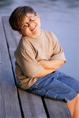 pictures young fat boy glasses - Portrait of Boy Outdoors Stock Photo - Rights-Managed, Code: 700-00088169