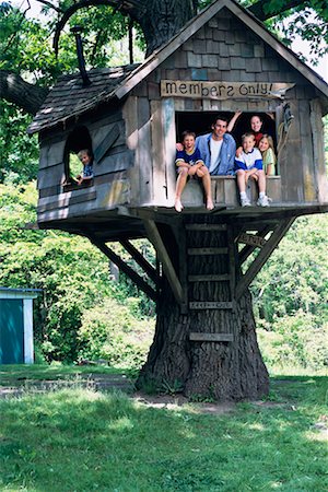 Father and Children in Tree House Stock Photo - Rights-Managed, Code: 700-00088818