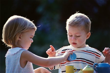 family tea time - Two Children Outdoors Stock Photo - Rights-Managed, Code: 700-00088830