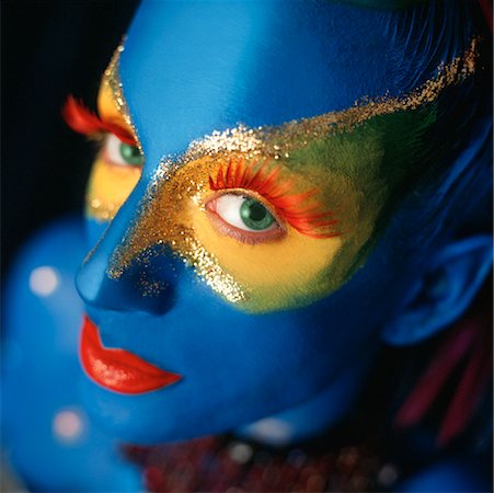 Woman in Face Paint Stock Photo - Rights-Managed, Code: 700-00089048