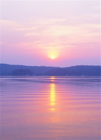 Sunset on Lake Rosseau Foto de stock - Direito Controlado, Número: 700-00089487