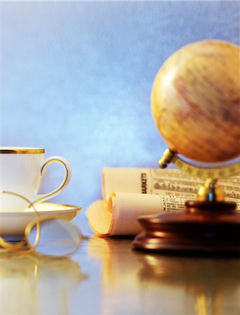 simsearch:700-00150489,k - Cup, Globe, Eyeglasses and Newspaper Stock Photo - Rights-Managed, Code: 700-00089795