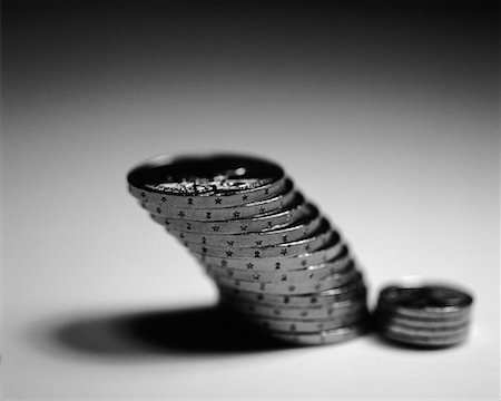 Tilted Stack of European Coins Stock Photo - Rights-Managed, Code: 700-00080665