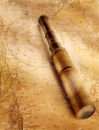 Antique Map and Telescope Stock Photo - Rights-Managed, Code: 700-00080683