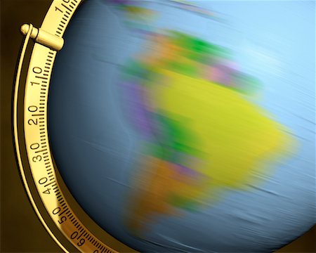 Blurred View of Globe Spinning On Stand South America Stock Photo - Rights-Managed, Code: 700-00080717