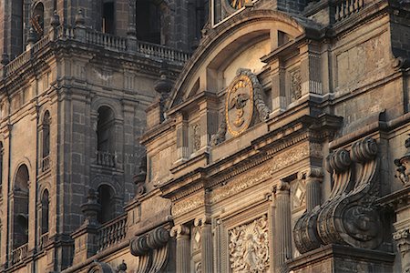 el zócalo - Close-Up of Metropolitan Cathedral, The Zocalo Mexico City, Mexico Foto de stock - Con derechos protegidos, Código: 700-00081041