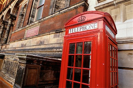 red call box - Telephone Booth and Building London, England Stock Photo - Rights-Managed, Code: 700-00081265