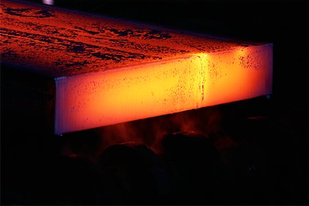 Slab of Molten Steel on Casters Stock Photo - Rights-Managed, Code: 700-00081546