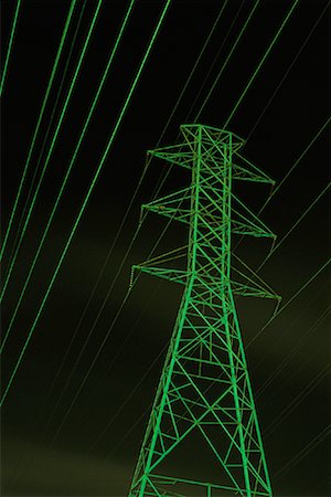 simsearch:695-05775527,k - Transmission Towers and Power Lines at Dusk Stock Photo - Rights-Managed, Code: 700-00081922