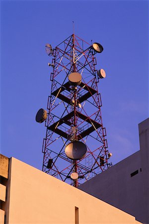 Looking Up at Microwave Tower On Building Caracas, Venezuela Fotografie stock - Rights-Managed, Codice: 700-00082530