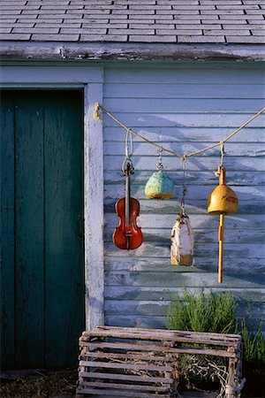 Buoys and Violin by House New England, USA Stock Photo - Rights-Managed, Code: 700-00082915