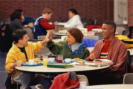 Group of Students Eating Lunch In Cafeteria Stock Photo - Rights-Managed, Code: 700-00082988