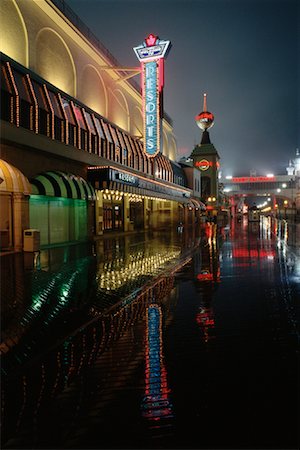 Boardwalk et bâtiments à nuit Atlantic City, New Jersey, Etats-Unis Photographie de stock - Rights-Managed, Code: 700-00083021