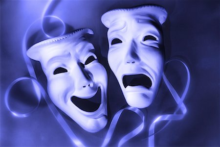 colorful comedy tragedy masks