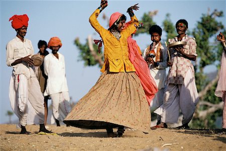 dancers of rajasthan - Les gens dansant extérieur Rajasthan, Inde Photographie de stock - Rights-Managed, Code: 700-00083183