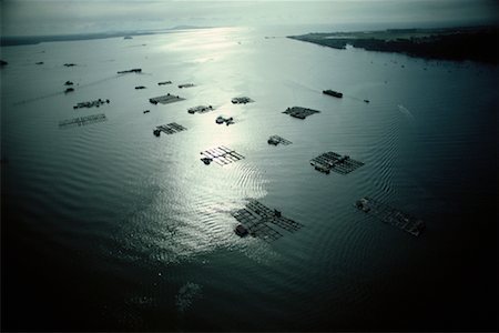 Aerial View of Floating Fish Farm Near Changi Point, Singapore Stock Photo - Rights-Managed, Code: 700-00083256