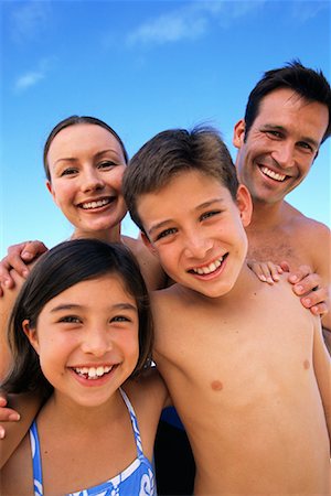 peter griffith - Portrait of Family in Swimwear on Beach Stock Photo - Rights-Managed, Code: 700-00083436