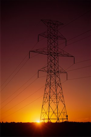 simsearch:600-00030087,k - Transmission Tower at Sunset Stock Photo - Rights-Managed, Code: 700-00083847