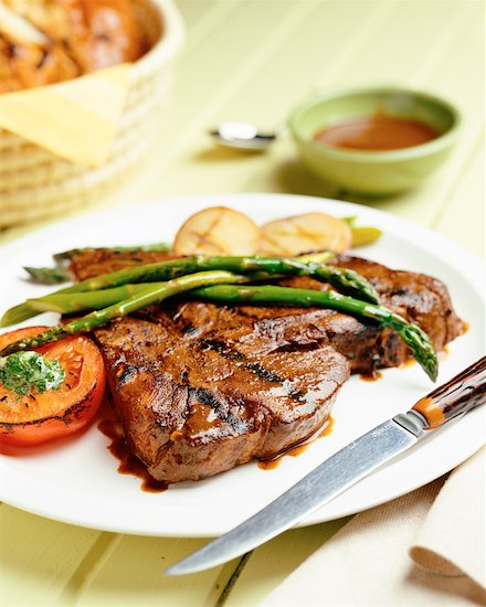 T-Bone Steak Stock Photo - Premium Rights-Managed, Artist: Michael Alberstat, Image code: 700-00094041