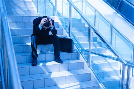 frustrated man with briefcase - Businessman on Stairs Stock Photo - Rights-Managed, Code: 700-00095474