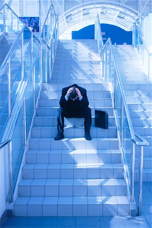 frustrated man with briefcase - Businessman on Stairs Stock Photo - Rights-Managed, Code: 700-00095473