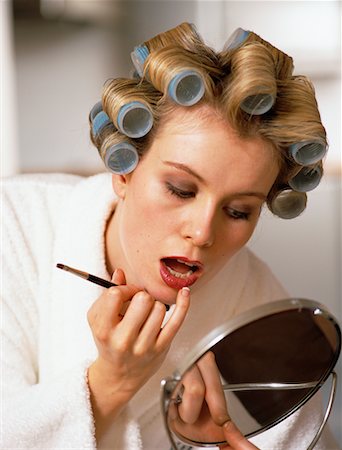 Woman Applying Make-up Stock Photo - Rights-Managed, Code: 700-00097418