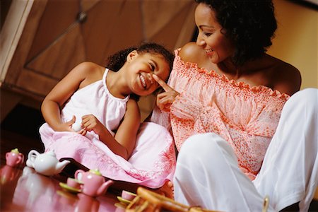 Mother and Daughter Having Tea Party Stock Photo - Rights-Managed, Code: 700-00098834