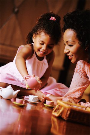 family tea time - Mother and Daughter Having Tea Party Stock Photo - Rights-Managed, Code: 700-00098832