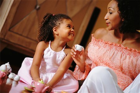 family tea time - Mother and Daughter Having Tea Party Stock Photo - Rights-Managed, Code: 700-00098833