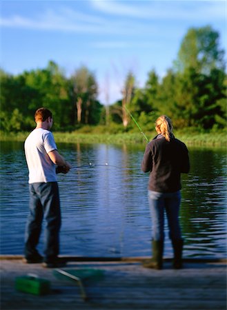 secluded lake woman - Fishing Stock Photo - Rights-Managed, Code: 700-00099215