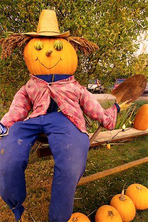 Pumpkin Scarecrow Stock Photo - Rights-Managed, Code: 700-00099880