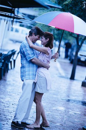 rainy hug with girlfriend images - Couple in Rain Stock Photo - Rights-Managed, Code: 700-00090322