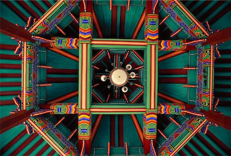 Roof Design Inside a Pagoda Seoul, South Korea Stock Photo - Rights-Managed, Code: 700-00090734