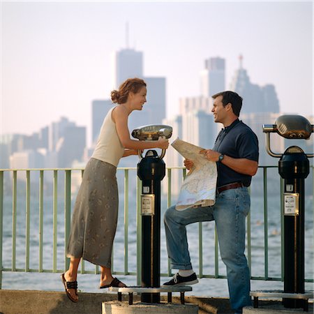 Couple Looking at City Skyline Stock Photo - Rights-Managed, Code: 700-00090939