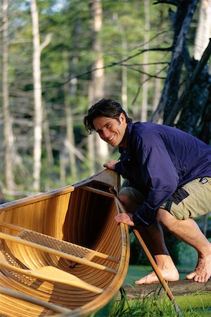 Man With Canoe Foto de stock - Con derechos protegidos, Código: 700-00091755