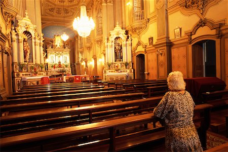 senior woman alone church - Woman in Church Stock Photo - Rights-Managed, Code: 700-00092242