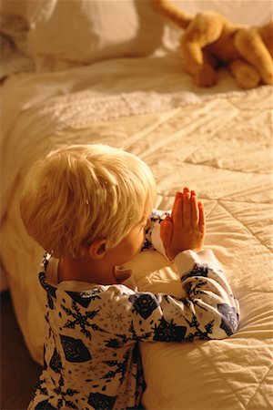 praying alone in bedroom - Boy Saying Prayers Stock Photo - Rights-Managed, Code: 700-00093554