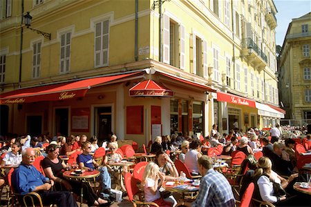 people eating food in street - Outdoor Cafe Stock Photo - Rights-Managed, Code: 700-00155438