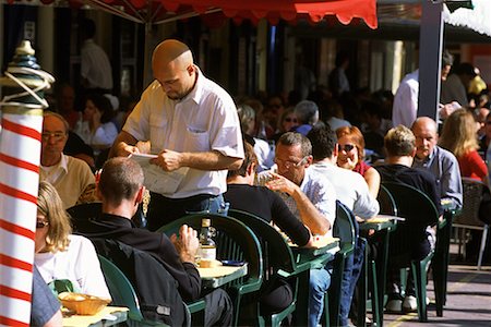 people eating food in street - Outdoor Cafe Stock Photo - Rights-Managed, Code: 700-00155440